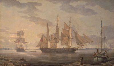Ships in Harbor by Robert Salmon